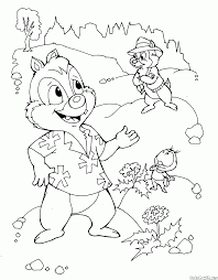 Chip and dale coloring pages for kids fresh chip dale snow man. Coloring Page Chip And Dale In The Forest