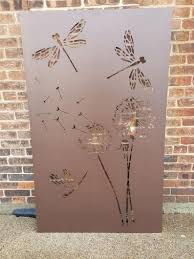Pour créer une ambiance dans le jardin. Metal Privacy Screen Decorative Panel Outdoor Garden Fence Art Dragonfly Dandelion Panneau De Cloture Art De Jardin En Metal Panneau Decoratif Jardin