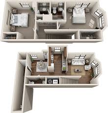 Apartment rent in dallas has increased by 25.0% in the past year. B2b Townhouse Two Bedroom One And 1 2 Bath Tri Level 1 057 Sq Ft Sims House Plans Apartment Floor Plans House Layout Plans