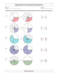 Basic division worksheet carmunity club 156526. Equivalent Fractions Models A