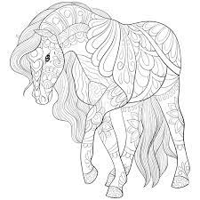Majestic horses coloring book for adults comes with colorit's signature features such as: Adult Coloring Book Page A Cute Horse Image For Relaxing Stock Vector Illustration Of Horseimage Horseunicorn 128210714