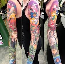 Completed Studio Ghibli Sleeve By Ashley Newman Ashleyluka Brass Heart Birmingham Uk Sleeve Tattoos Badass Sleeve Tattoos Tattoos