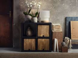 Square Shaped Baskets Made Of Coconut Palm Leaves Shown In A Black Brown Shelving Unit Brown Living Room Decor Brown Bedroom Decor Home Decor Furniture