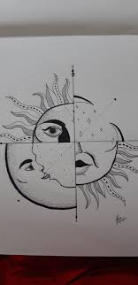 Sun And Moon Shines When Their Time Comes So Wait For Ur Turn Sun And Moon Drawings Moon Drawing Moon Sketches
