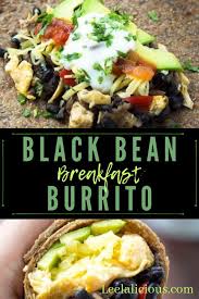 This Healthy Black Bean Breakfast Burrito Recipe Features A Hearty Bean Hash Brown Filling With Breakfast Burritos Recipe Breakfast Burritos Burritos Recipe