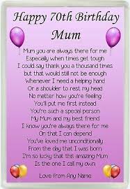 — happy birthday to my mom so kind and caring, who read me stories when i was young, and soothed me with songs so sweetly sung. Personalised Happy 70th Birthday Mum Poem Jumbo Fridge Magnet Birthday Gift M167 4 50 Picclick Uk