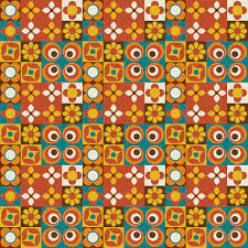 Retro pattern design featuring a floral theme wiht paisley motifs. Retro Floral Tile Geometric Seamless Pattern 1156909 Vector Art At Vecteezy