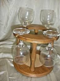 Maybe you would like to learn more about one of these? Tabletop Wine Bottle Rack Wooden Wine 4 Glass Holder With 4 Pcs Stemware Glasses Ebay