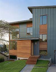 Maybe you would like to learn more about one of these? Combination Cedar And Ciding Modern Exterior Wood Siding Exterior Exterior House Colors