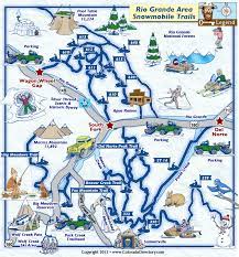 South fork, co winter fun guide. South Fork Del Norte Snowmobile Trails Map Colorado Vacation Directory
