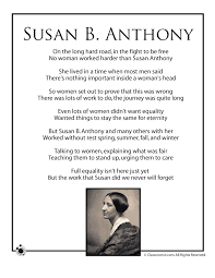 Susan B Anthony Poem Black History Month Poems Black History Poems Kids Poems
