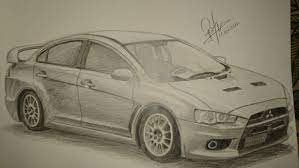 Mitsubishi Lancer Evo. | Car Drawings, Drawings, Mitsubishi