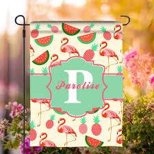 Fill garden borders with scented plants (image credit: Flamingo Fruit Garden Flag With Personalized Initial Last Name Custom Double Sided Yard Flags 18 X12