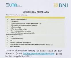 Untuk area diluar jayapura, lamaran dapat disampaikan langsung ke kantor cabang bni. Lowongan Kerja Bni Kcp Atambua Lowongan Kerja Kupang