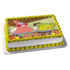 $48 two tier cake from walmart, used. Spongebob Birthday Edible Cake Topper Image 1 4 Sheet Abpid22154 Walmart Com Walmart Com