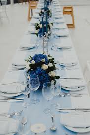 Wedding Decor Ideas Blue And White Table Setting Inspiration For An Outdoor Wed Wedding Table Decorations Blue Blue Wedding Decorations Wedding Table Settings