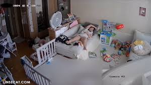 Hacked Korean home IP camera in 2024: The husband sleeps in the living room  every day, and the wife cant satisfy her sexual desire and can only  masturbate. The orgasm is so