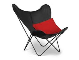 Hardoy Butterfly Chair Mit Stahlgestell In Schwarz Und Segeltuch Schwarz Nachbau Ab Ca 465 Eur Schmetterling Stuhl Sessel Design Sessel