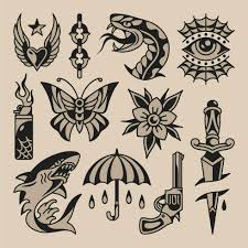 Old school tattoo flash 33831835 Vector Art at Vecteezy