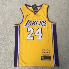 Buy los angeles lakers nba gear. Nba Shirts Kobe Bryant Lakers 24 Black Mamba Yellow Jersey Poshmark