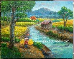 Jangan lupa untuk mengucapkan subhanallah atas izin beliau kita semua bisa menikmati indahnya. Lukisan Pemandangan Sungai Di Desa Balchi Bara