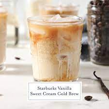 For the cream, split the vanilla bean lengthwise and scrape the seeds from the center into a small saucepan; Starbucks Copycat Vanilla Sweet Cream Cold Brew Easy Delicious