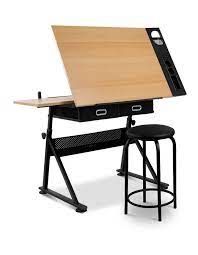 Artiss Tilt Drafting Table Stool Set Myer