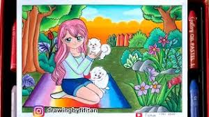 Cara mewarnai gradasi langit cara mewarnai langit cara mudah mewarnai langit dengan crayon mewarnai langit dengan crayon. Mewarnai Gambar Anjing Minipom Dan Gadis Cantik Cara Gradasi Warna Ep 212 Youtube