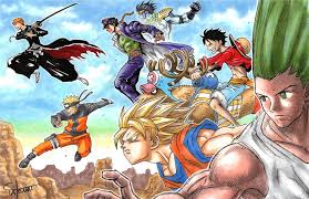 Anime Crossover Dbz Hxh Naruto Shippuden One Piece Bleach Jojo S Bizarre Adventure Anime Crossover Anime Hd Anime Wallpapers