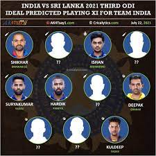 India 164 for 5 in 20 overs. India Vs Sl 2021 Ideal Predicted Playing Xi For 3rd Odi 3 Big Changes