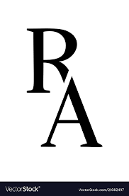 Letter R Behind A Monogram Logo Simple Style Vector Image