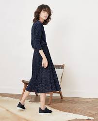 Pleated Skirt With Spots Ring Dots Marine Filoute