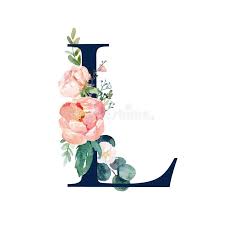 Watercolor florals for graphic design. Floral Alphabet Navy Color Letter L With Flowers Bouquet Composition Stock Illustration Illustration Of Design Leaf 166151414