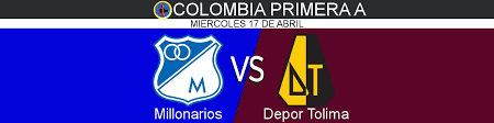 The match is a part of the primera a, apertura. Millonarios Vs Deportes Tolima Caliente Mx