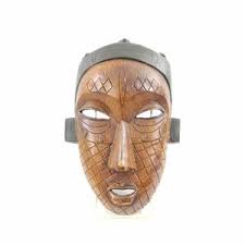 Handmade Tribal Wood Oval Multi-color Face Mask Wall Display Art Cs3588e