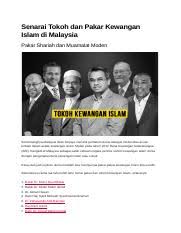 292 likes · 2 talking about this. Senarai Tokoh Dan Pakar Kewangan Islam Di Malaysia Docx Senarai Tokoh Dan Pakar Kewangan Islam Di Malaysia Pakar Shariah Dan Muamalat Moden Course Hero