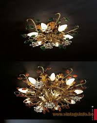 French 1940s gilt iron modern neoclassical 'sunburst' flush mount or pendant. Banci Flowers And Oak Leaves Flush Mount Vintageinfo All About Vintage Lighting