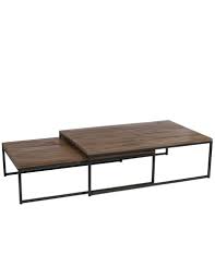 Ll découvrez nos tables basses de salon livraison rapide 4 000 références fabricant de design depuis 1964. Set De 2 Tables De Salon Bois Metal Marron Noir J Line By Jolipa
