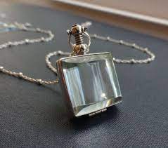 Double Sided Glass Locket Two Photo Locket Sterling Silver Etsy Glass Locket Clear Locket Necklace Clear Locket