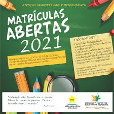 Em 2021, nossa escola está de braços abertos para te receber. Matriculas Abertas Para O Ano Letivo 2021 Em Estrela Dalva Prefeitura Municipal De Estrela Dalva