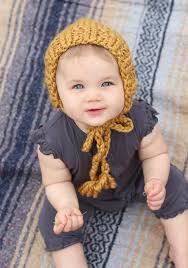 You'll need to know how to k2tog, ssk, and yarn over, but you can do it. Mustard Yellow Chunky Knit Baby Bonnet Gender Neutral Baby Etsy