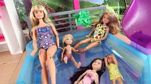 Barbie Sisters Dreamhouse Adventures Morning Routine Pool Party Maison De Reve Barbie A La Piscine Youtube