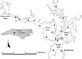 Map Of Badin Lake North Carolina Showing 16 Temperature