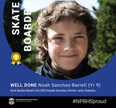 Congratulations to Noah Forrest (Yr11) and Noah Sanchez-Barrell (Yr9), who  were named Senior and Junior Champions at the TSSSA Skateboarding  Competition last weekend. Well done boys!