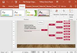 flat design organization chart for powerpoint