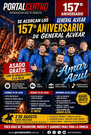 General Alvear se prepara para celebrar su 157° aniversario con asado gratuito, feria y el gran cierre de Amar Azul https://portalcentro.com.ar/general-alvear-se-prepara-para-celebrar-su-157 -aniversario-con-asado-gratuito-feria-y-el-gran-cierre-de-amar ...