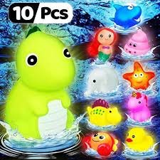 ألعاب الاستحمام المضيئة 10 قطع من ألعاب حوض الاستحمام المائية لون وامض عائم C Dukakeen Com