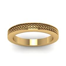 Intertwined Engraved Wedding Band In 14k Yellow Gold Mens Band Rings Indian Wedding Rings Gold Wedding Jewelry