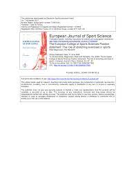Jshs publishes original and impactful research, topical reviews, editorials, opinion, and commentary papers relating physical and mental health, injury and . Pdf The European College Of Sports Sciences Position Statement The Role Of Stretching Exercises In Sports