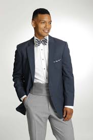 Blue Tuxedo Jacket Light Grey Pants